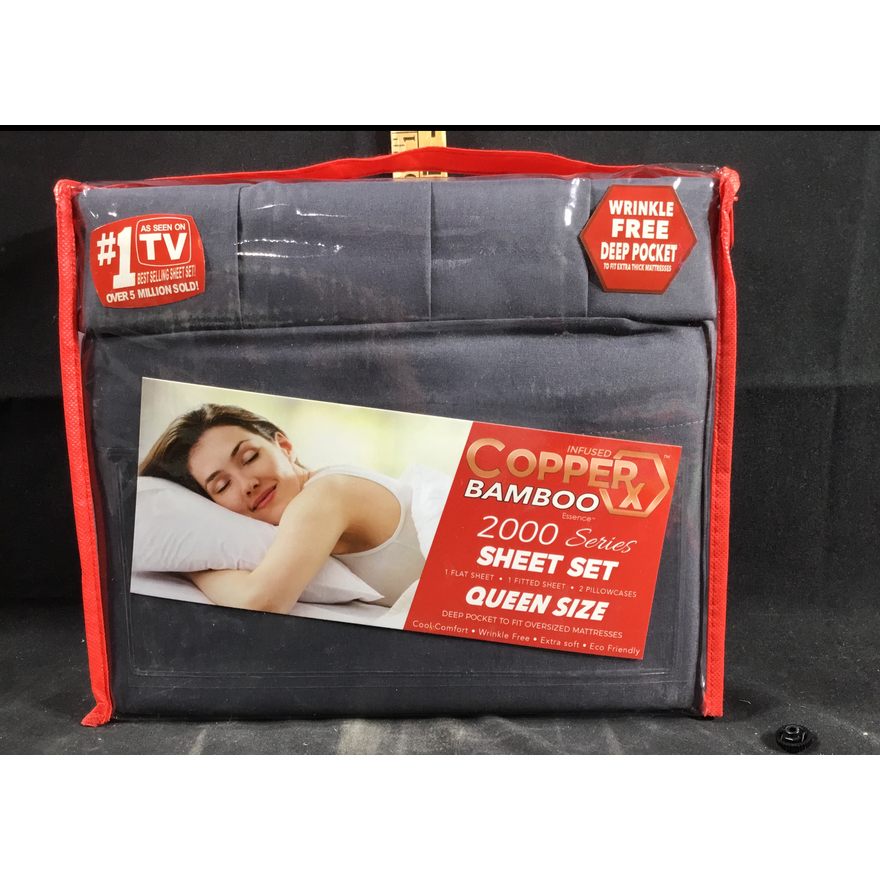 Infused Copper x Bamboo Essence 2000 Series Sheet Set Queen Size (Dark Grey)