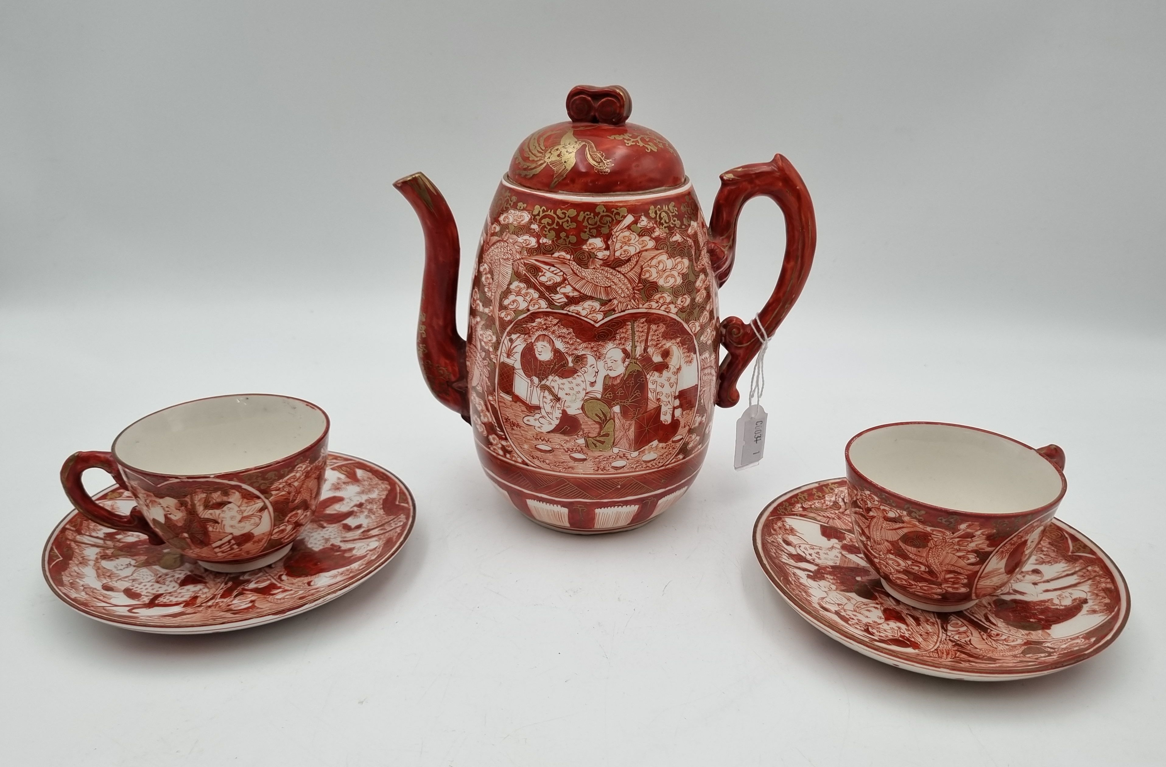 A Japanese Kutani Ware Five Piece Tea Set