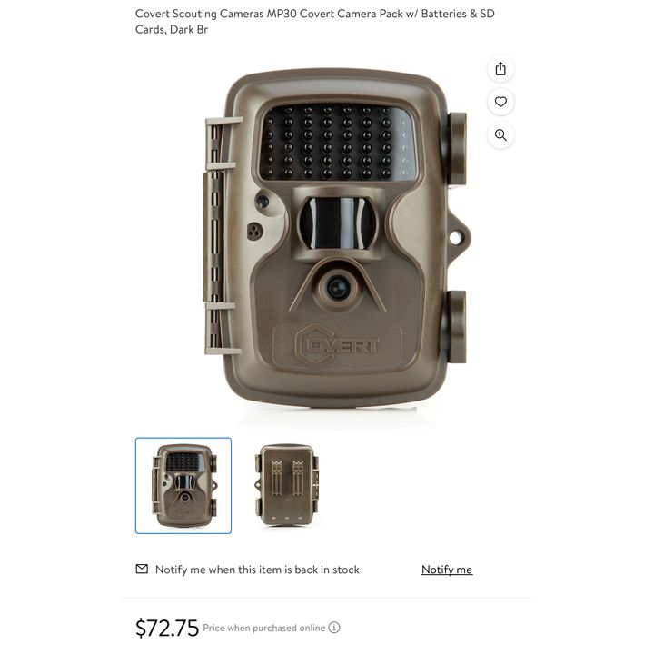 Covert Scouting Cameras MP30 Camera Pack with Batteries & SD Cards Dark Brown
