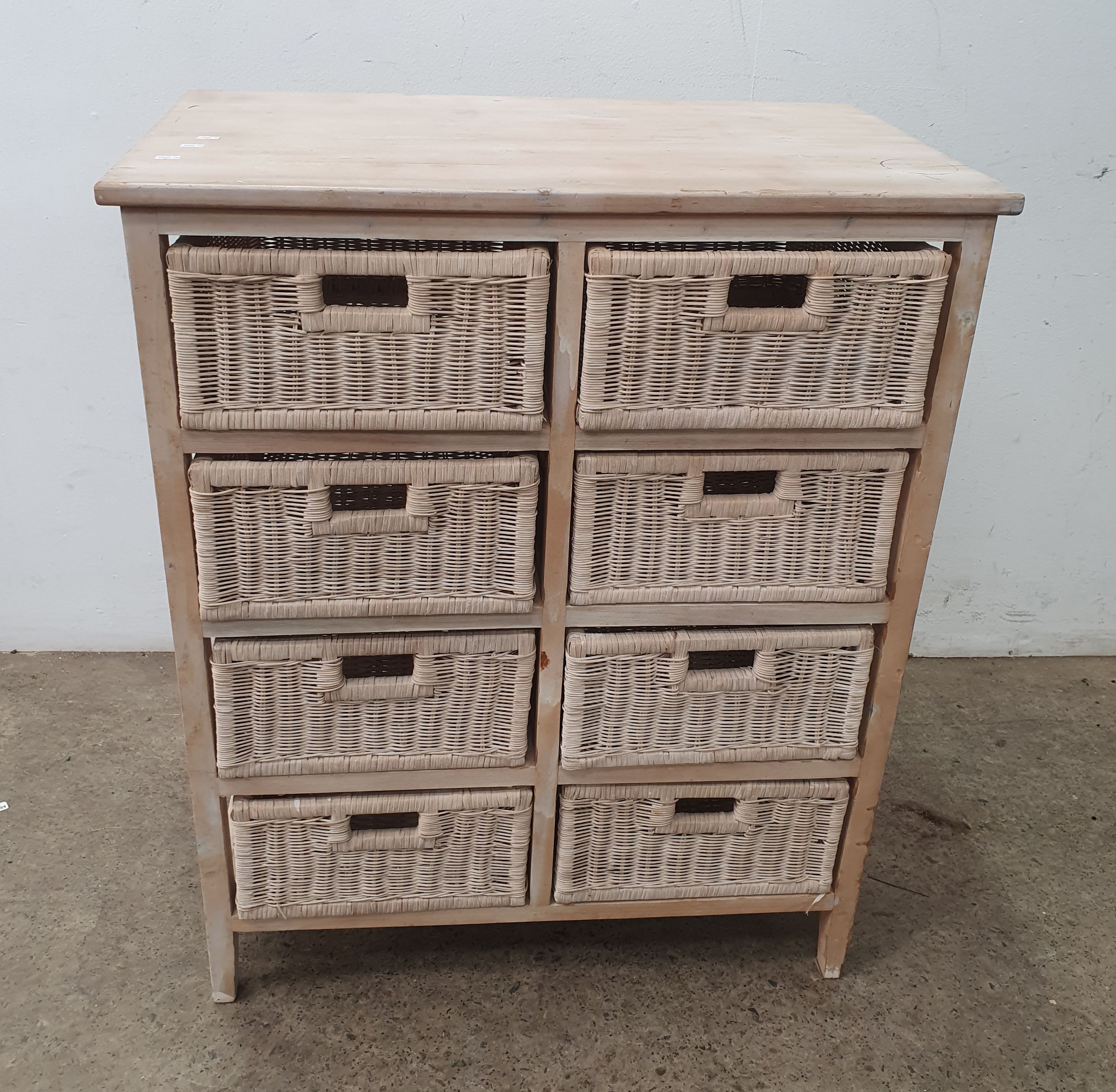 A Chest Of Woven Cane Drawers