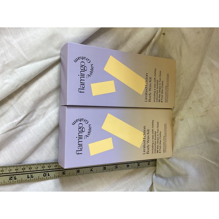 (2) Flamingo Limited Edition Body Wax Kit- 28 Wax Strips In 2 Sizes, 6 Post Wax Cloths