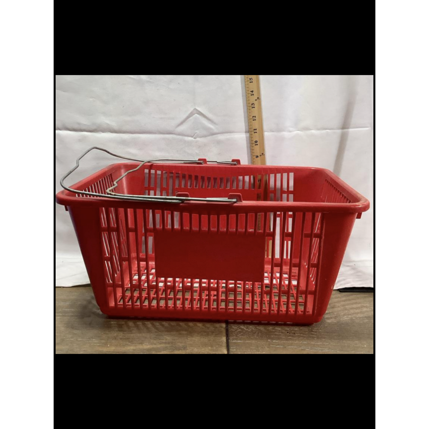 Red Plastic Carrying Basket w/ Handles 16'' x 12'' x 8''
