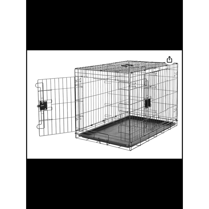 Amazon Basics 42'' Durable Double Door Folding Metal Dog Crate