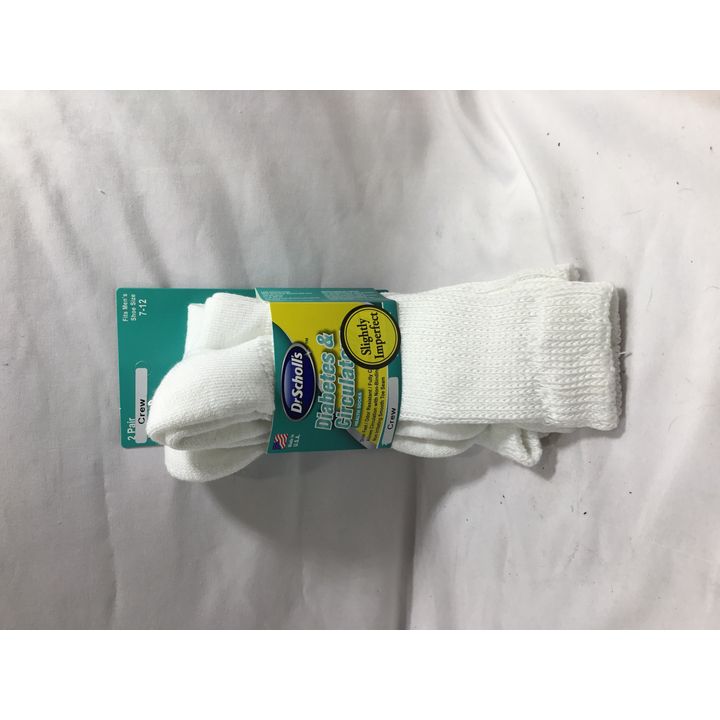 Dr Scholls Diabetes & Circulatory Health Socks Crew 2pr Shoe Size: 7-12