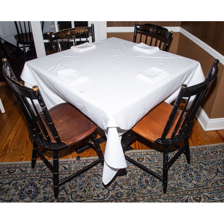 A Table & Four Hitchcock Chairs