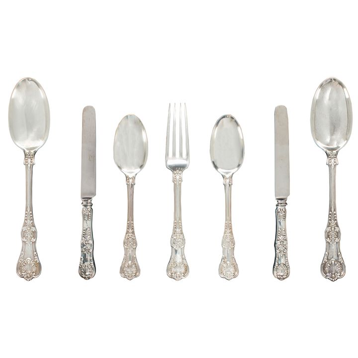 A Tiffany English King sterling flatware