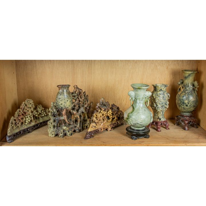 (lot of 6) Chinese soapstone carvings