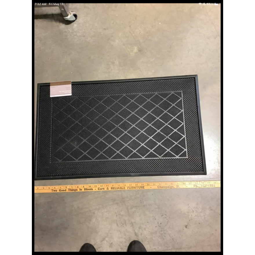 Pin Rubber (18x30) Black Door Mat