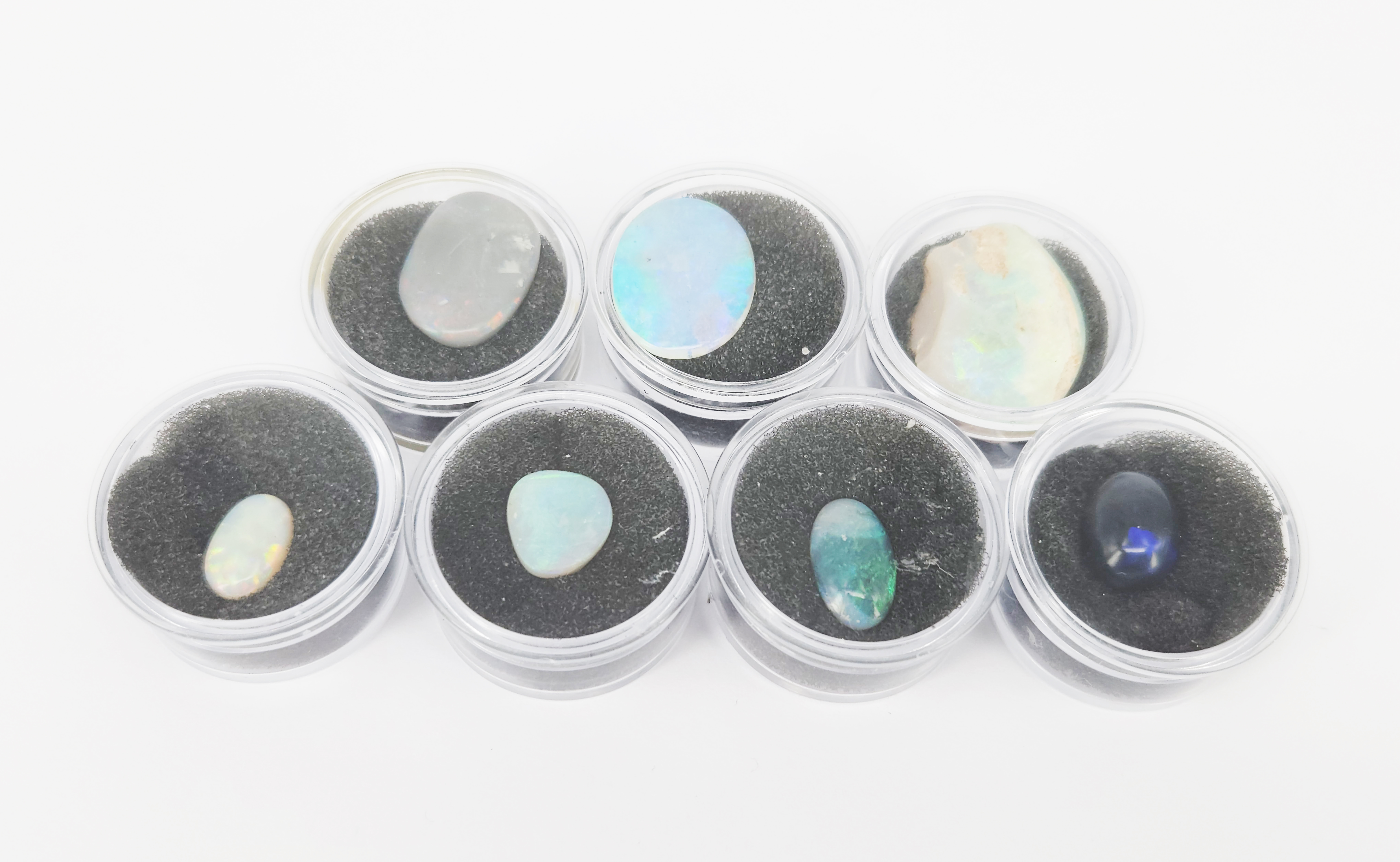 SEVEN VARIOUS AUSTRALIAN SOLID OPALS