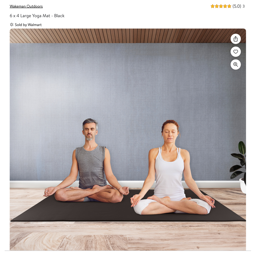 Wakeman Outdoors Large Yoga Mat 6 Ft x 4 Ft