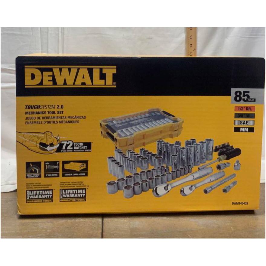 DeWalt 85pc Tough System 2.0 Mechanics Tool Set w/ 1/2" & 3/8" Drive
