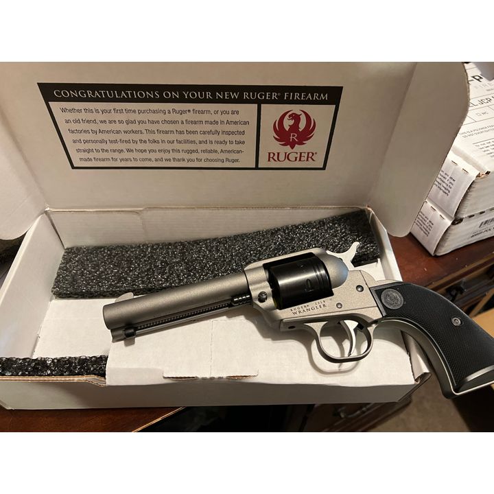 Ruger Wrangler .22 LR 6-Shot Revolver w/ Silver Cerakote Finish and 4-5/8'' Barrel