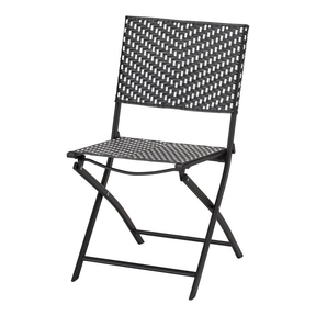 Lot of 2 Stylewell Mix and Match Folding Wicker Outdoor Patio Dining Chair in Black and White - KK1