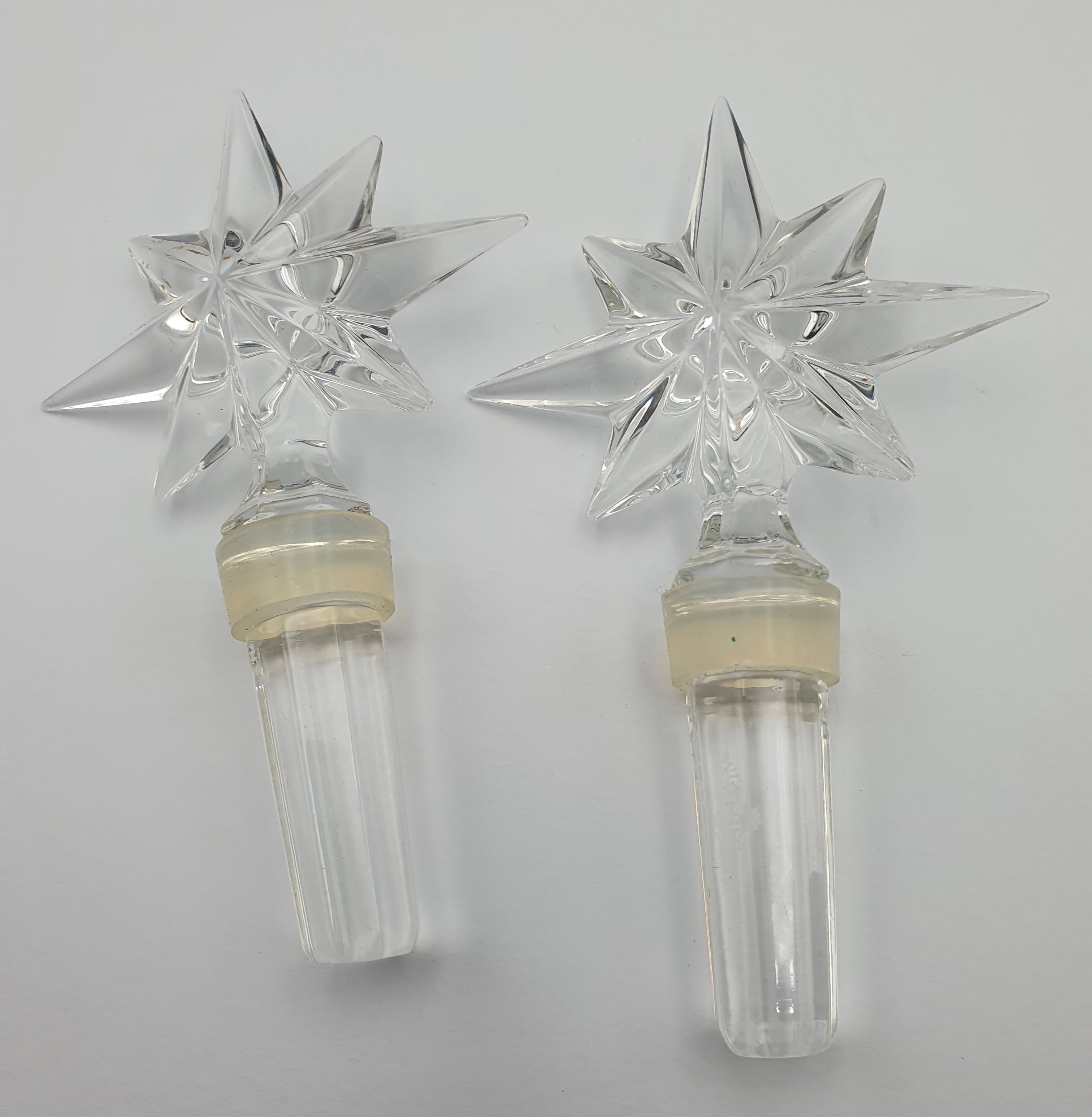 327 · TWO WATERFORD CRYSTAL WINE BOTTLE STOPPERS