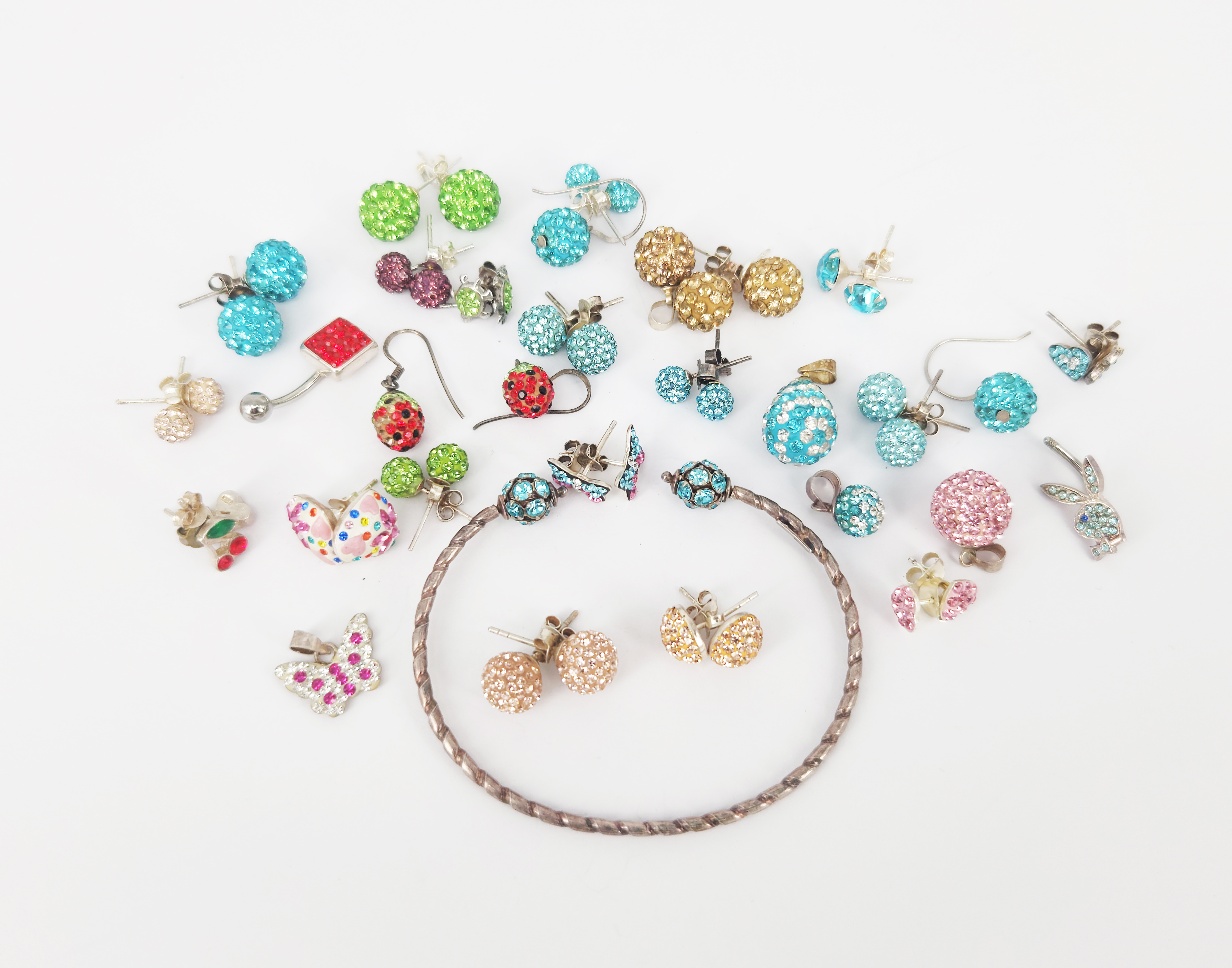 432 · A QUANTITY OF SILVER-SET AND CRYSTAL JEWELLERY