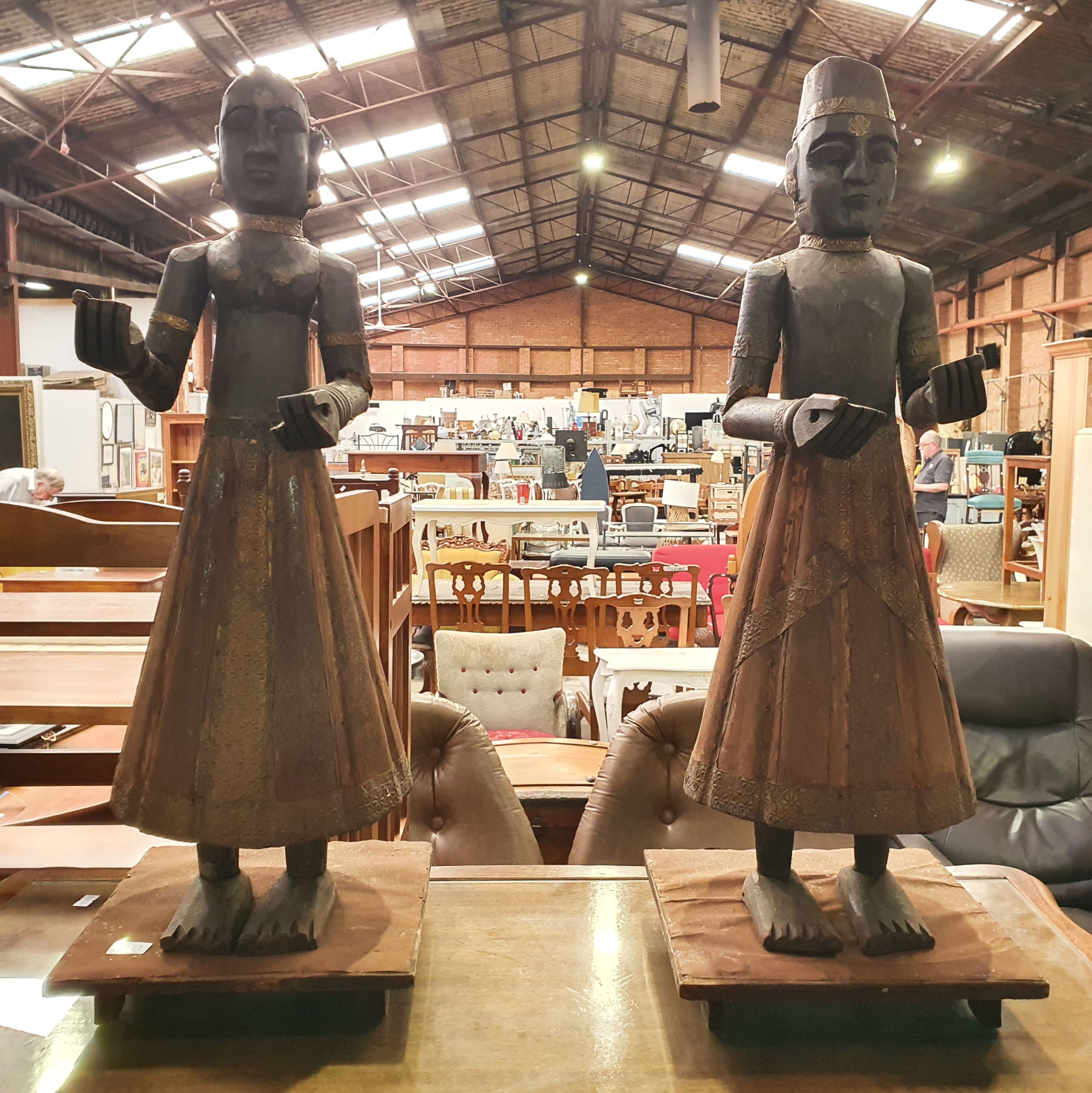 Two Timber Carved Statues