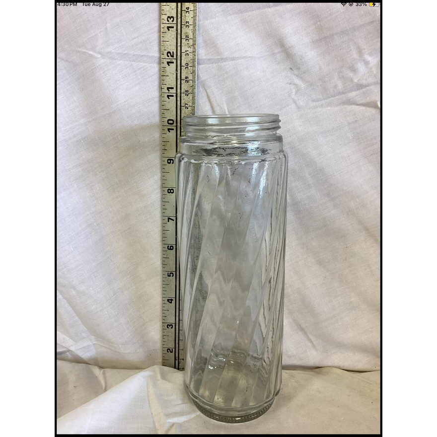 Twisted Glass Bottle -No Lid