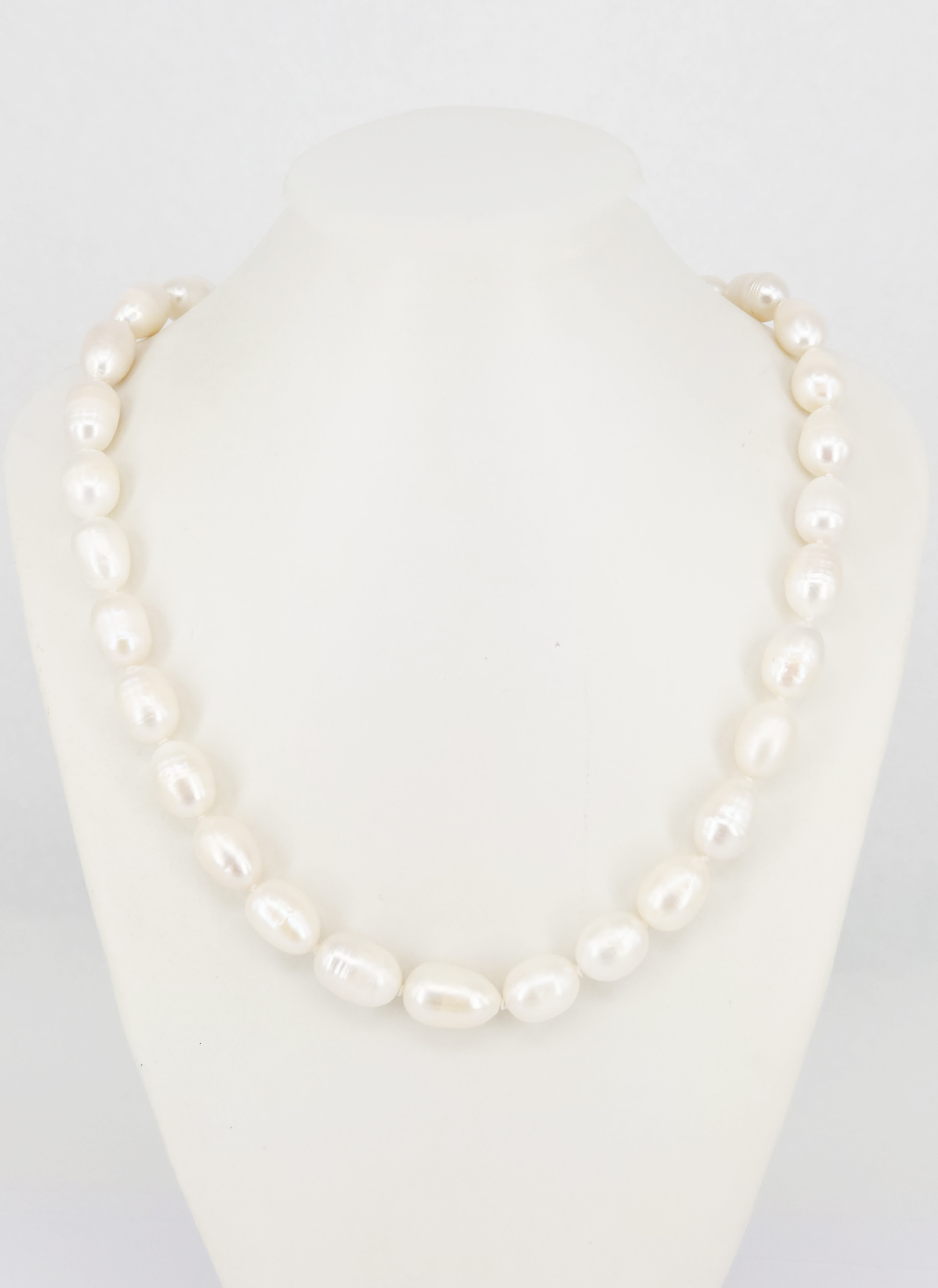 A White Baroque Freshwater Pearl Strand Necklace