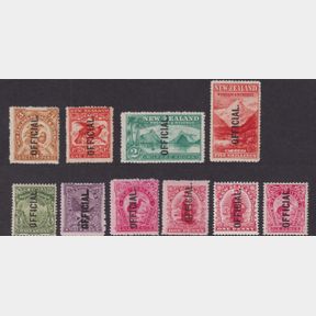 NZ Officials, 1907-8 Pictorials all 10 issues (incl 1d Universal & 1d Universal …