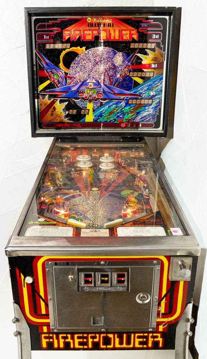 Spring Powered Pinball Machine A Firepower pinball machine | Clars Auction Gallery