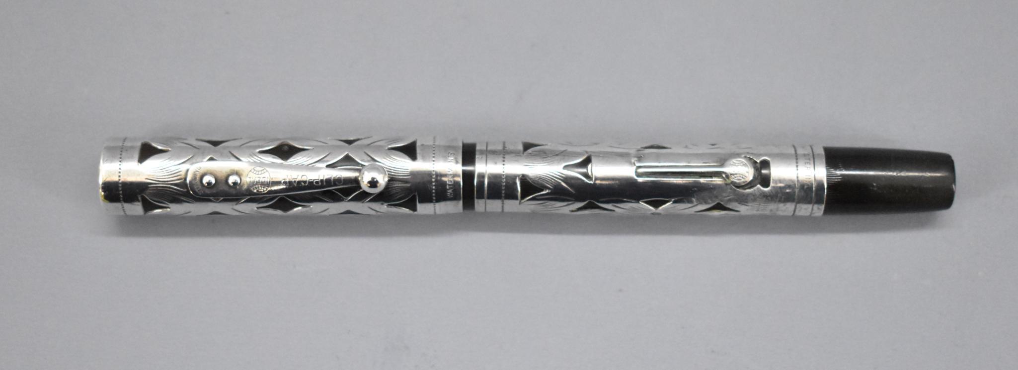 Waterman 452 fountain pen, sterling silver filigree | Toys Trains 