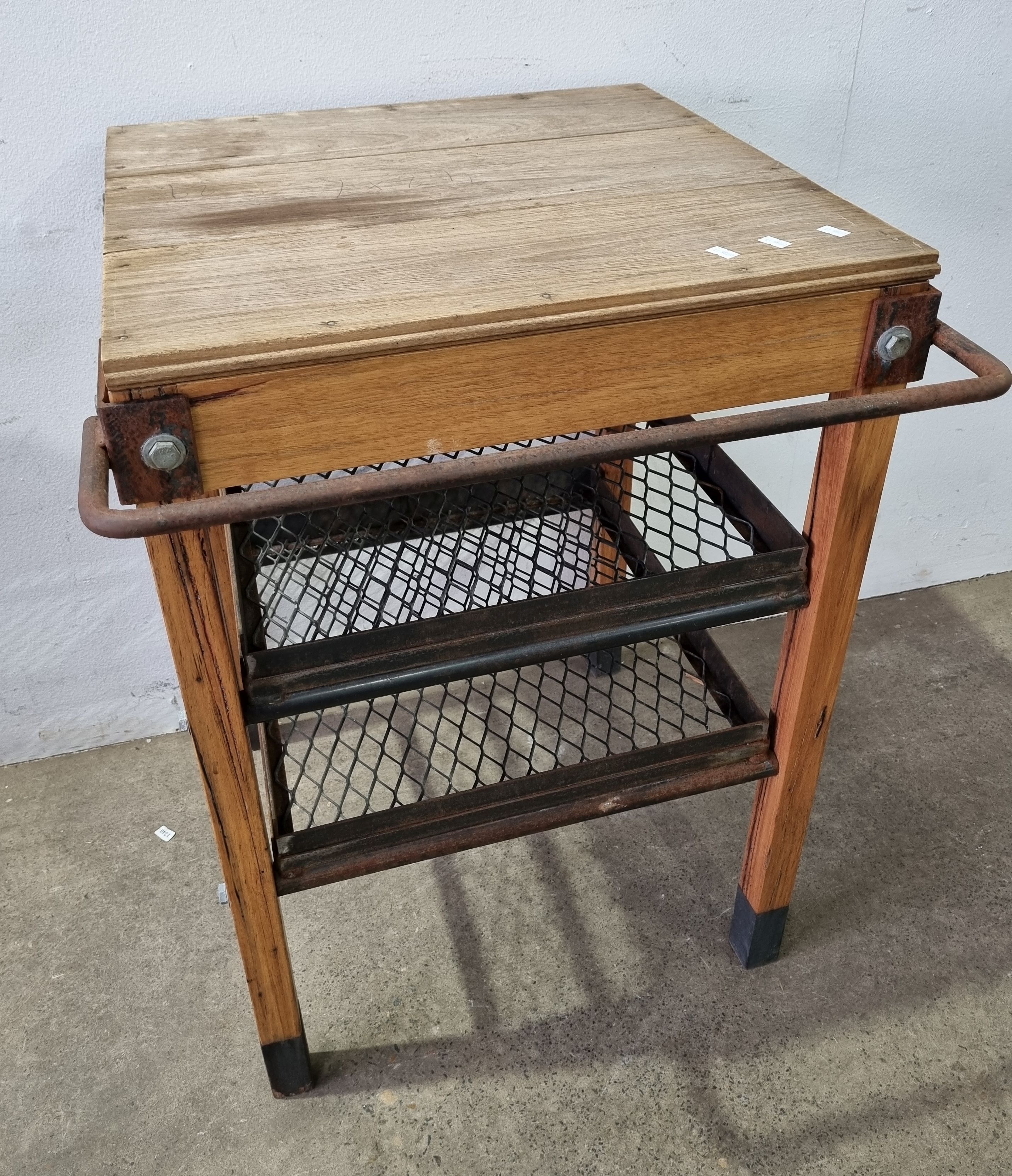 An Industrial Kitchen Bench