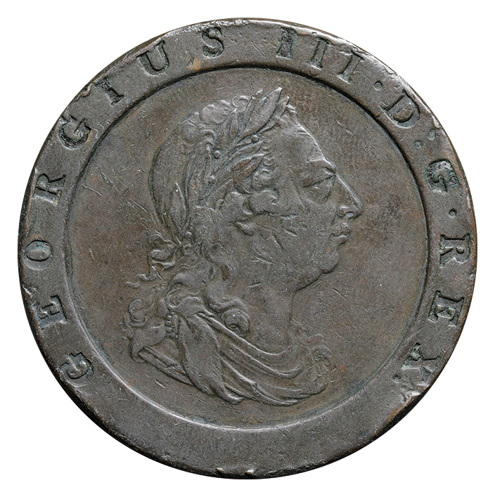 イギリス 車輪銭 1797年 1ペニー銅貨 ブリタニア-