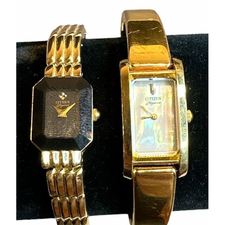 Art Deco Citizen Petit Ladies Watches, Mother of Pearl Face, Pair