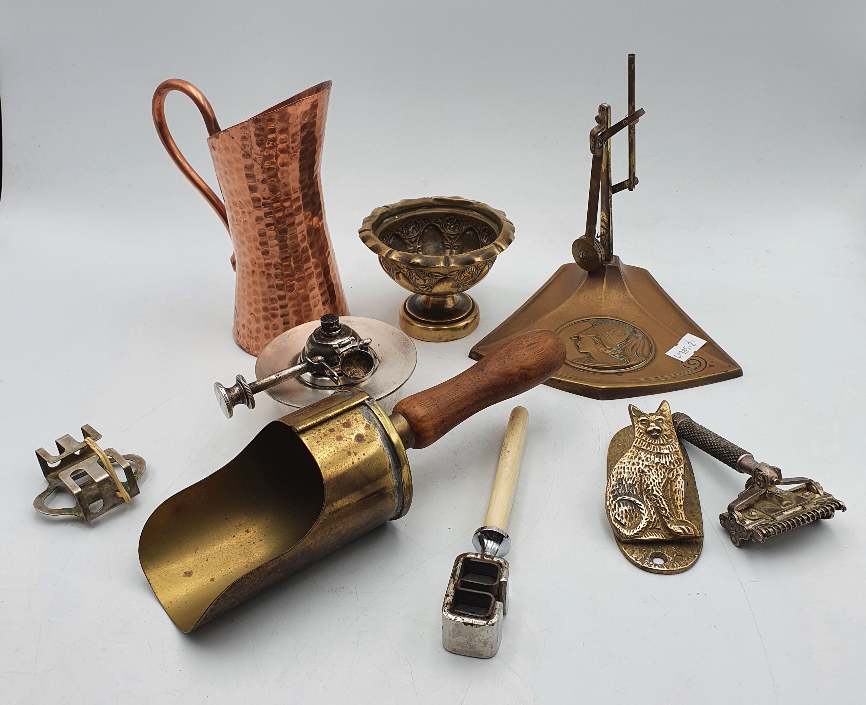 301 · A BOX OF INTERESTING METAL WARES
