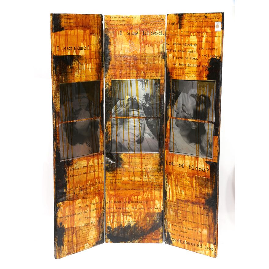 Mixed Media triptych, I Saw Blood