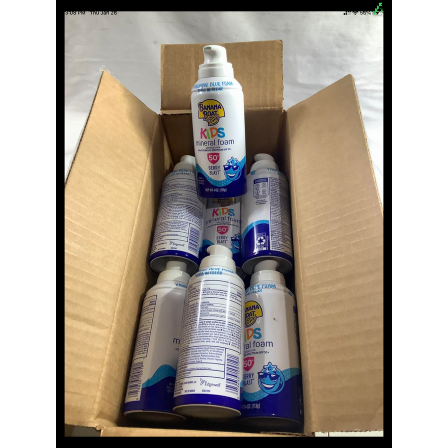 Buying (24) 4oz Banana Boat Kids Mineral Foam Sunscreen Lotion 50+ SPF