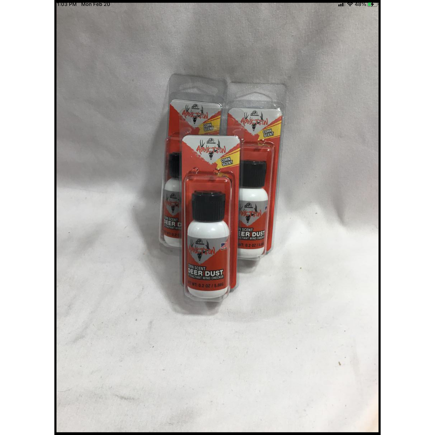 Buying (3) Altus Brands Addiction Corn Scent Deer Dust Attractant Wind Checker 0.2oz