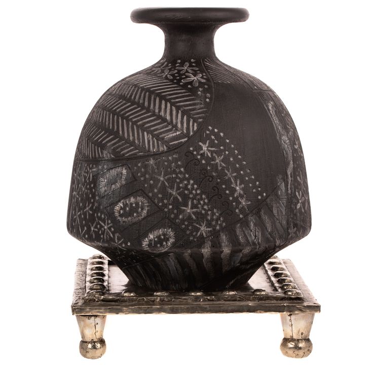 A Black Art Pottery Vase
