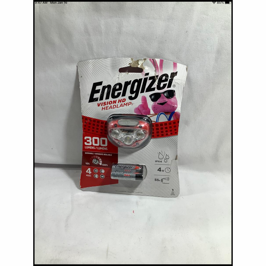 Energizer Vision HD Headlamp 300 Lumens Red 4-Modes