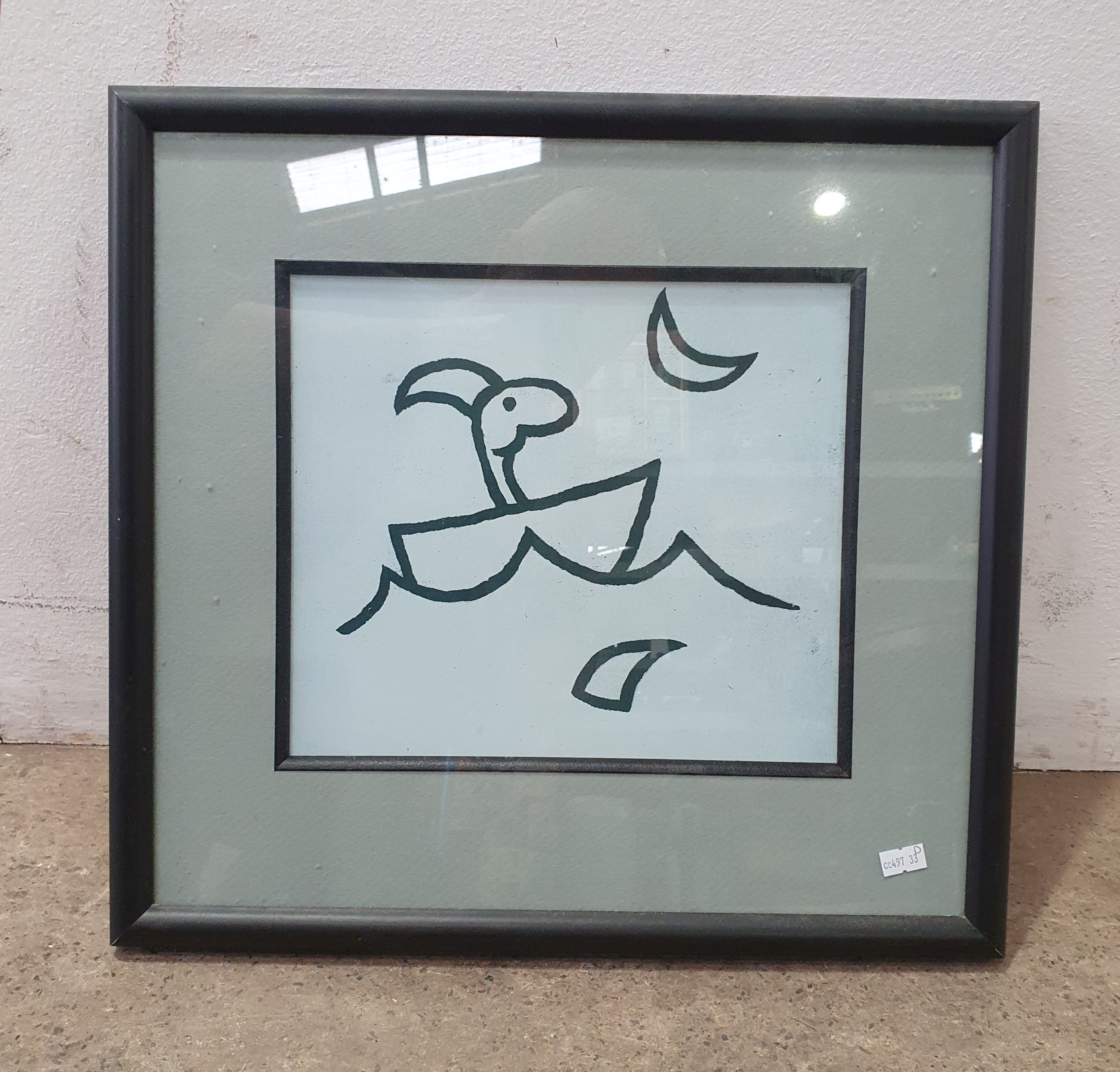 2122 · A FRAMED LEUNIG STYLE PRINT