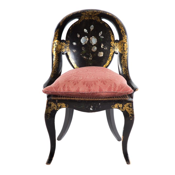 Japanned Papier Mache Gondola Chair