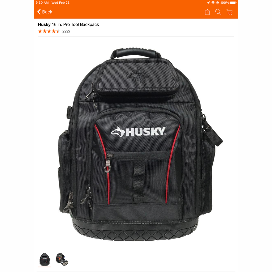 Husky 16in Pro Tool Backpack