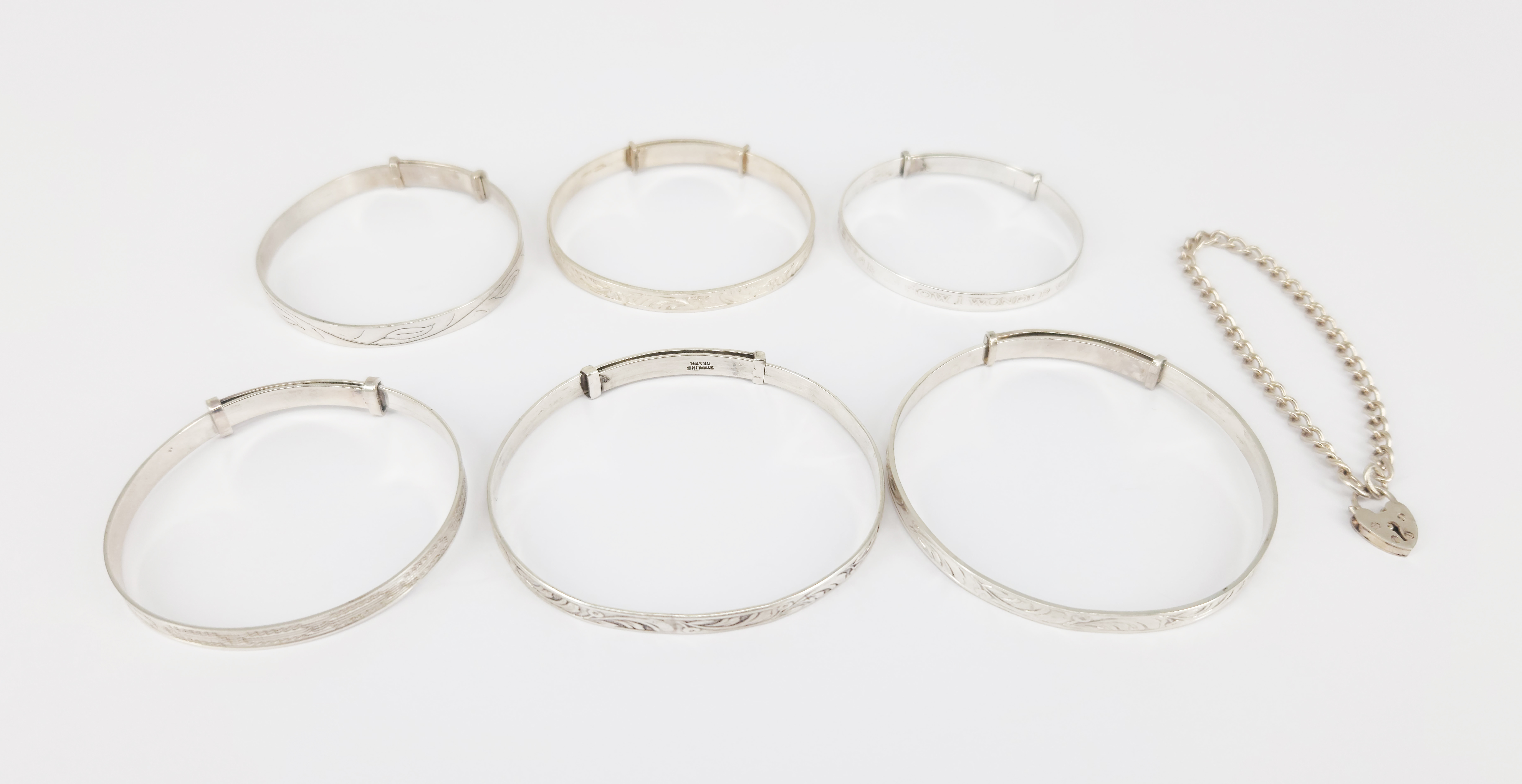 307 · SIX SILVER CHILD'S BANGLES