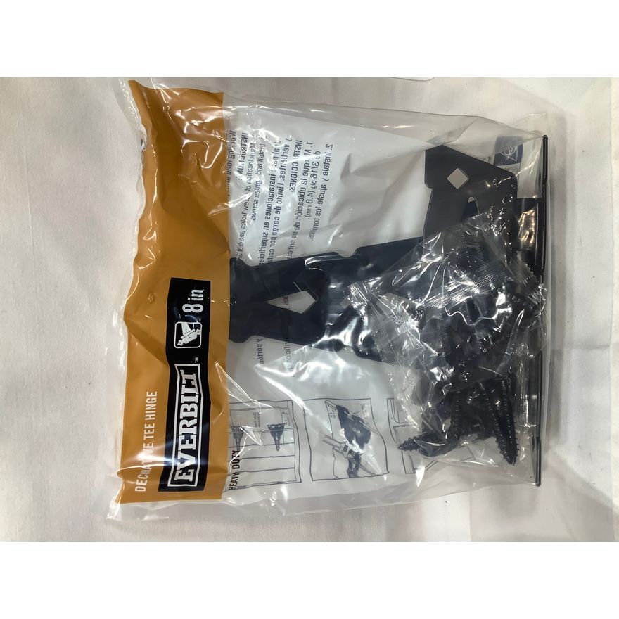 Everbilt 8" Heavy Duty Decorative Tee Hinge (Black)