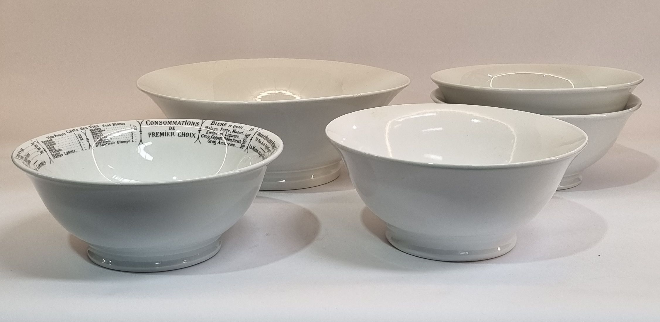 606 · FOUR VARIOUS PILLIVUYT FRANCE PORCELAIN BOWLS