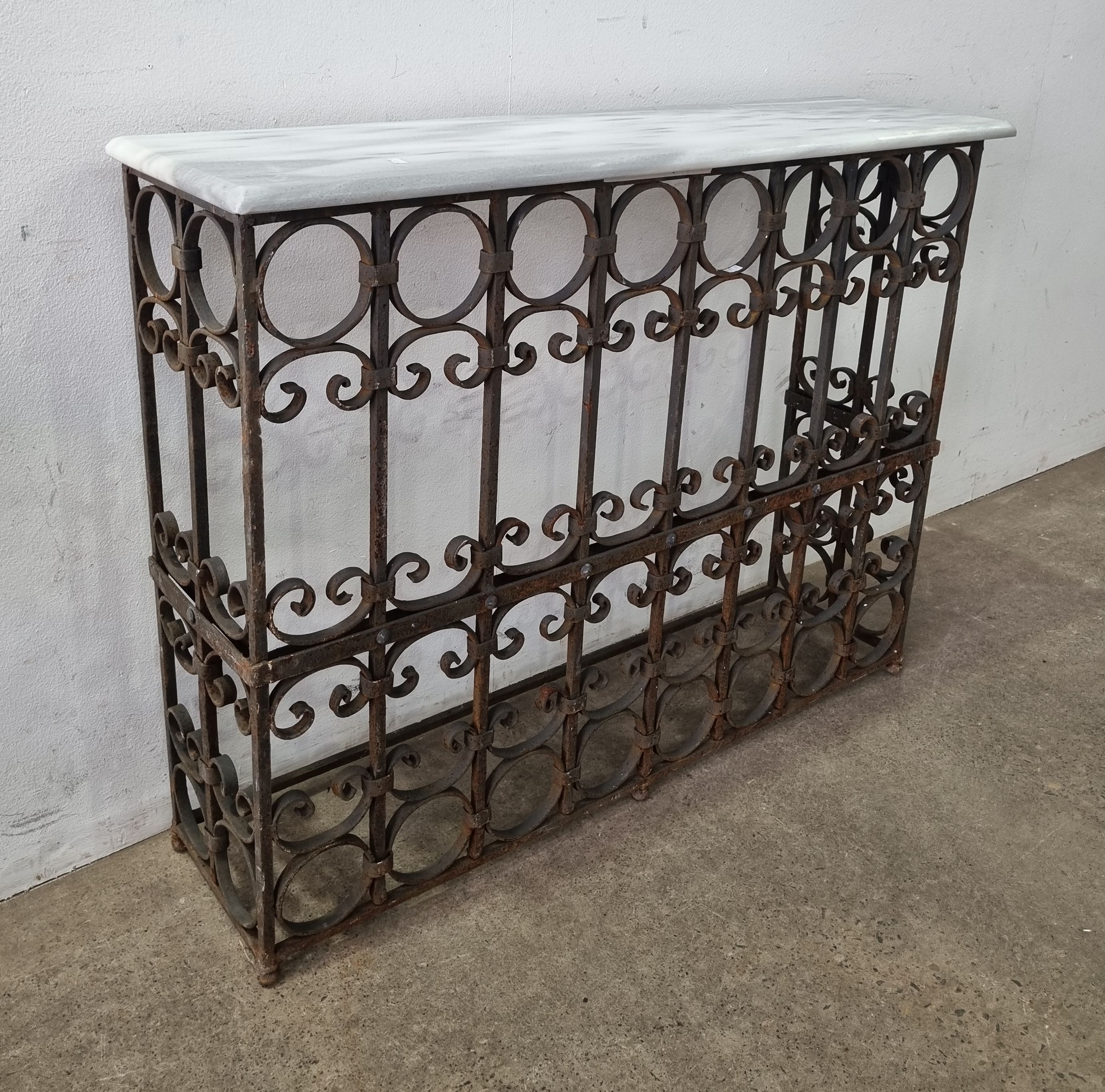 A Marble Top Console Table