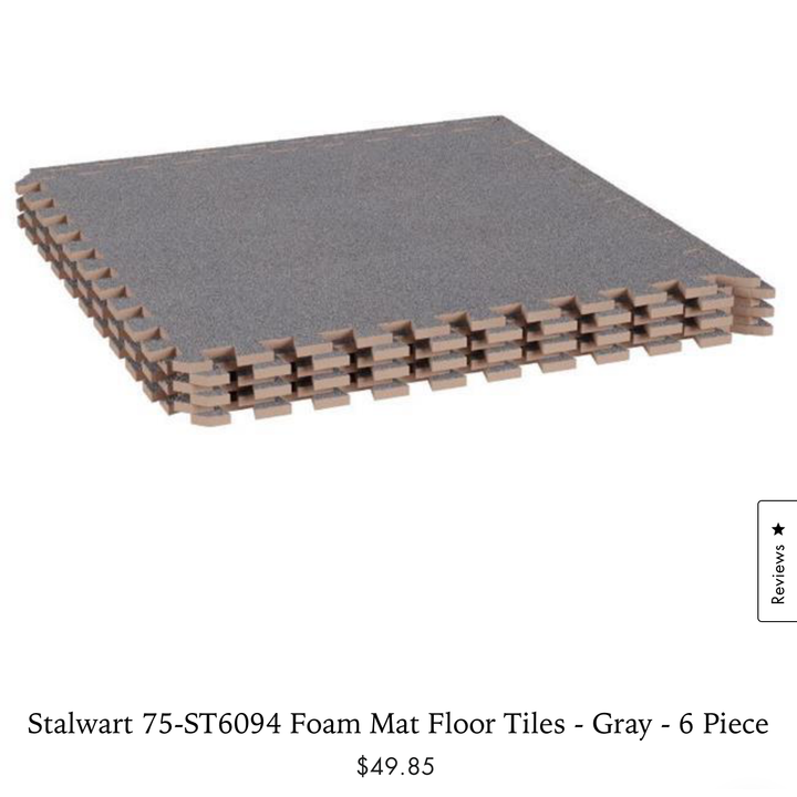 Stalwart 6pc 24"x24" Grey Interlocking Tiles