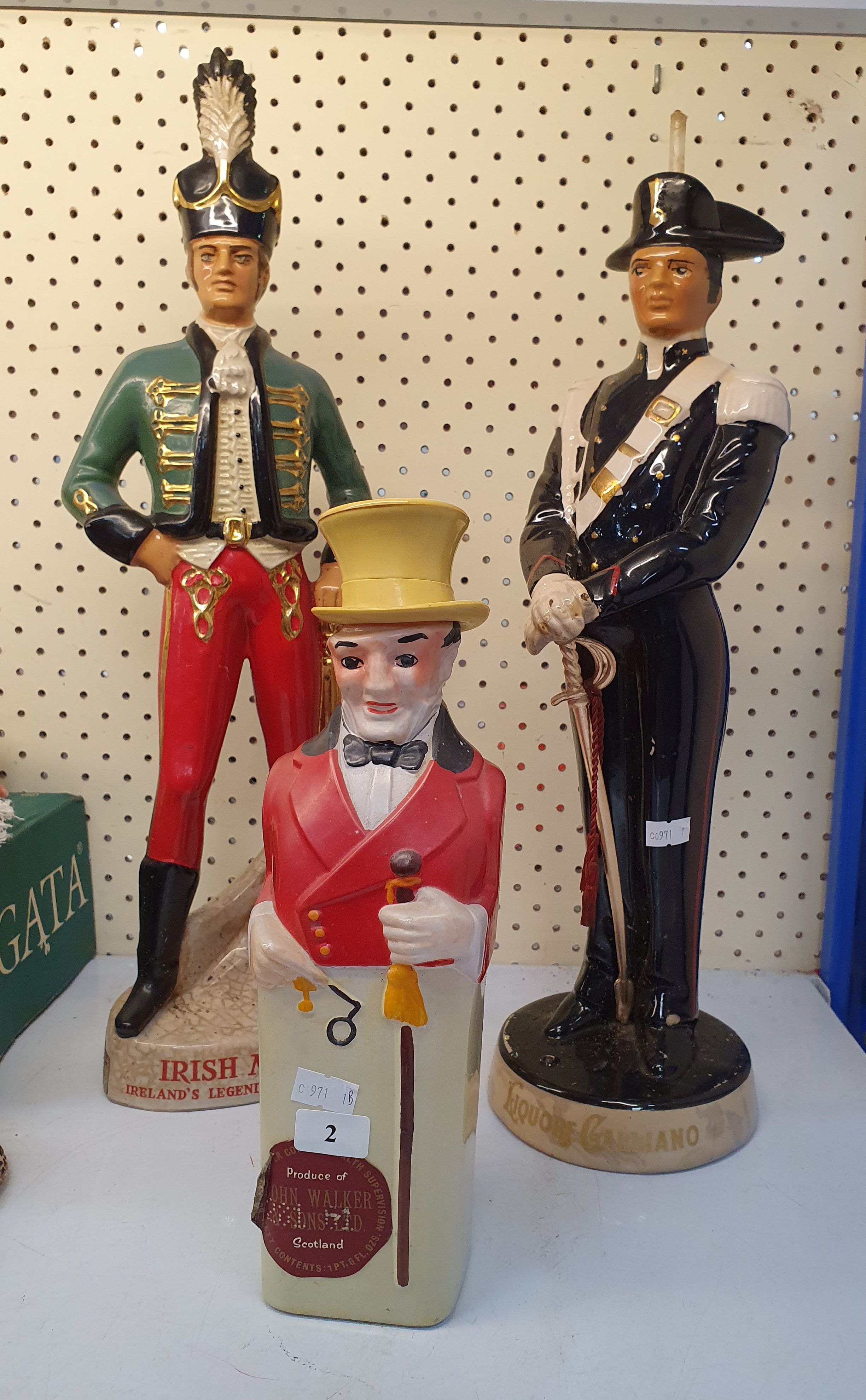 2 · THREE NOVELTY ALCOHOL DECANTERS
