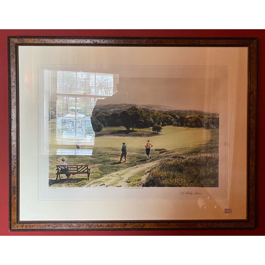 "A Risky Drive," color etching