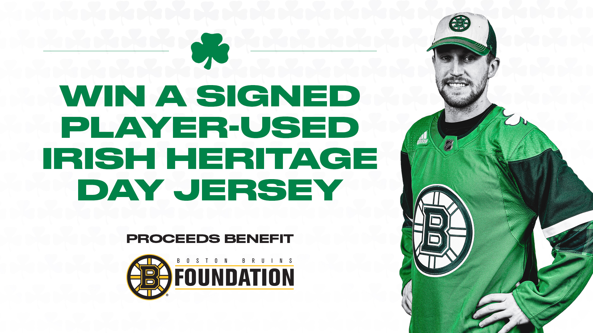 Charlie McAvoy Autographed Game Issued Irish Heritage Night Green Jersey