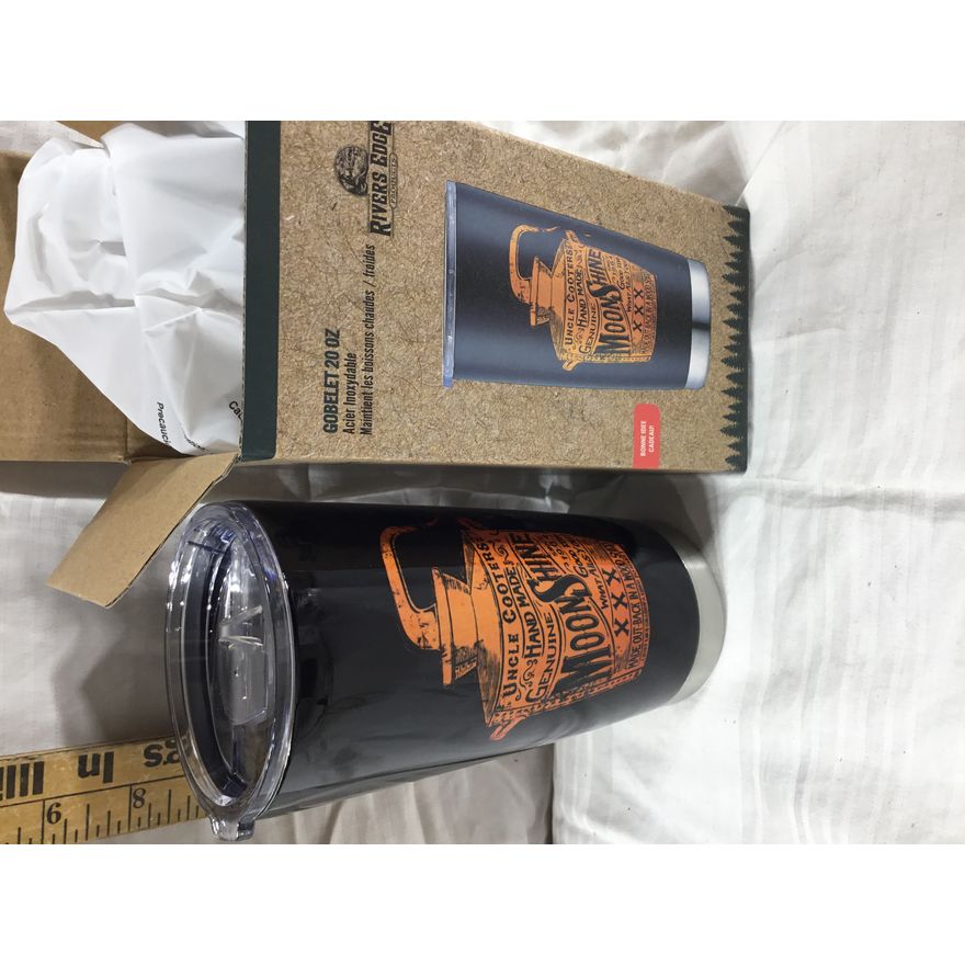 Rivers Edge "Uncle Cooters Hand Made Moonshine" 20 Oz Stainless Steel Tumbler