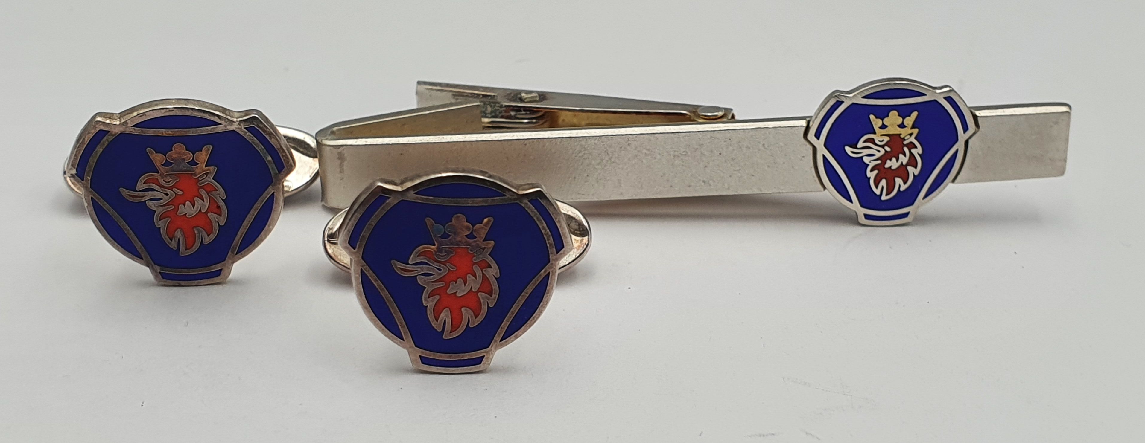 315 · A STERLING SILVER CUFFLINK AND TIE PIN SET