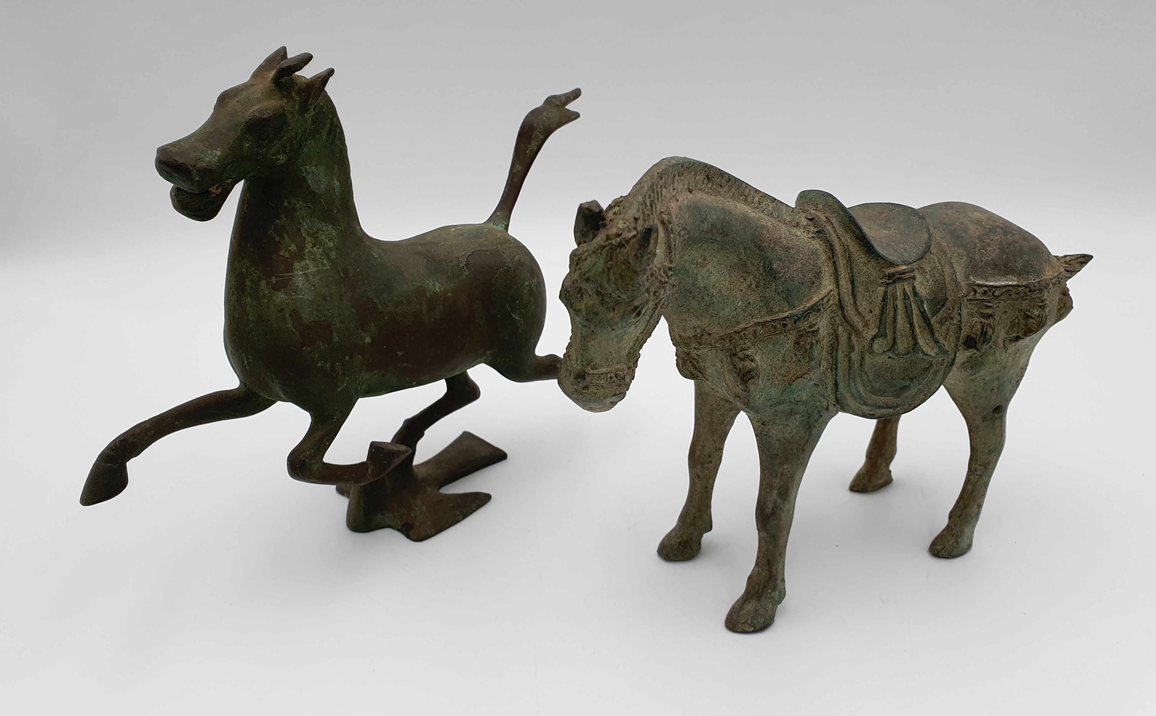 507 · TWO CHINESE BRONZE HORSES