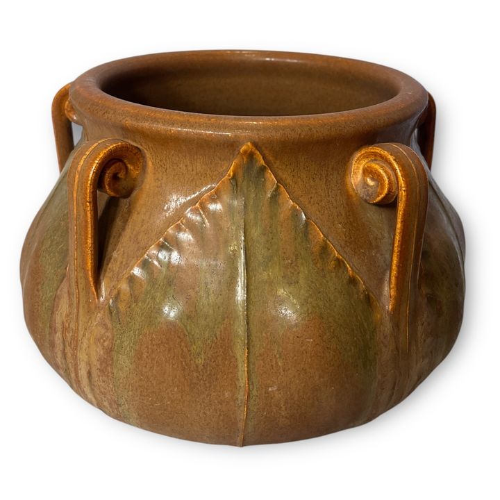 An EPHRAIM FAIENCE Large Fiddlehead Jardiniere by KEVIN HICKS