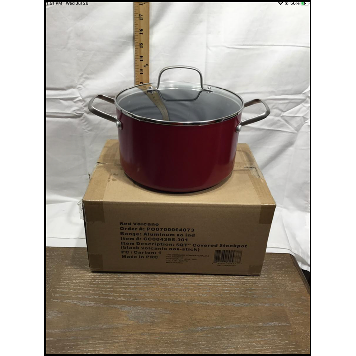 Red Volcano 5QT Covered Stockpot